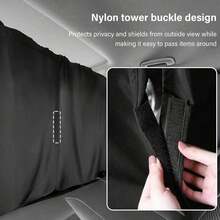 4pcs/Set Car Privacy Curtain Set - Suitable For Sedans And SUVs, Including Rear Seat & Side Window Separator With Storage Bag - black - View 8