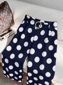 GlowEve CURVE Plus Size Women's Pants, Romantic 1950s Vintage Suitable For Dates Tea Party And Commuting, Versatile Fashionable Pattern, Suitable For Navy Blue - Multicolor - View 3