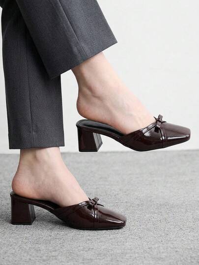 CUCCOO BIZCHIC Women's Bow Decor Fashionable High Heels, Versatile Daily Wear