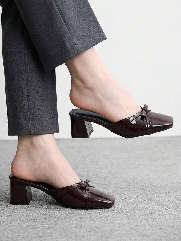 CUCCOO BIZCHIC Women's Bow Decor Fashionable High Heels, Versatile Daily Wear