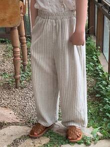Dazy Kids Young Boy Striped Wide Leg Loose Casual Pants - Apricot - View 3