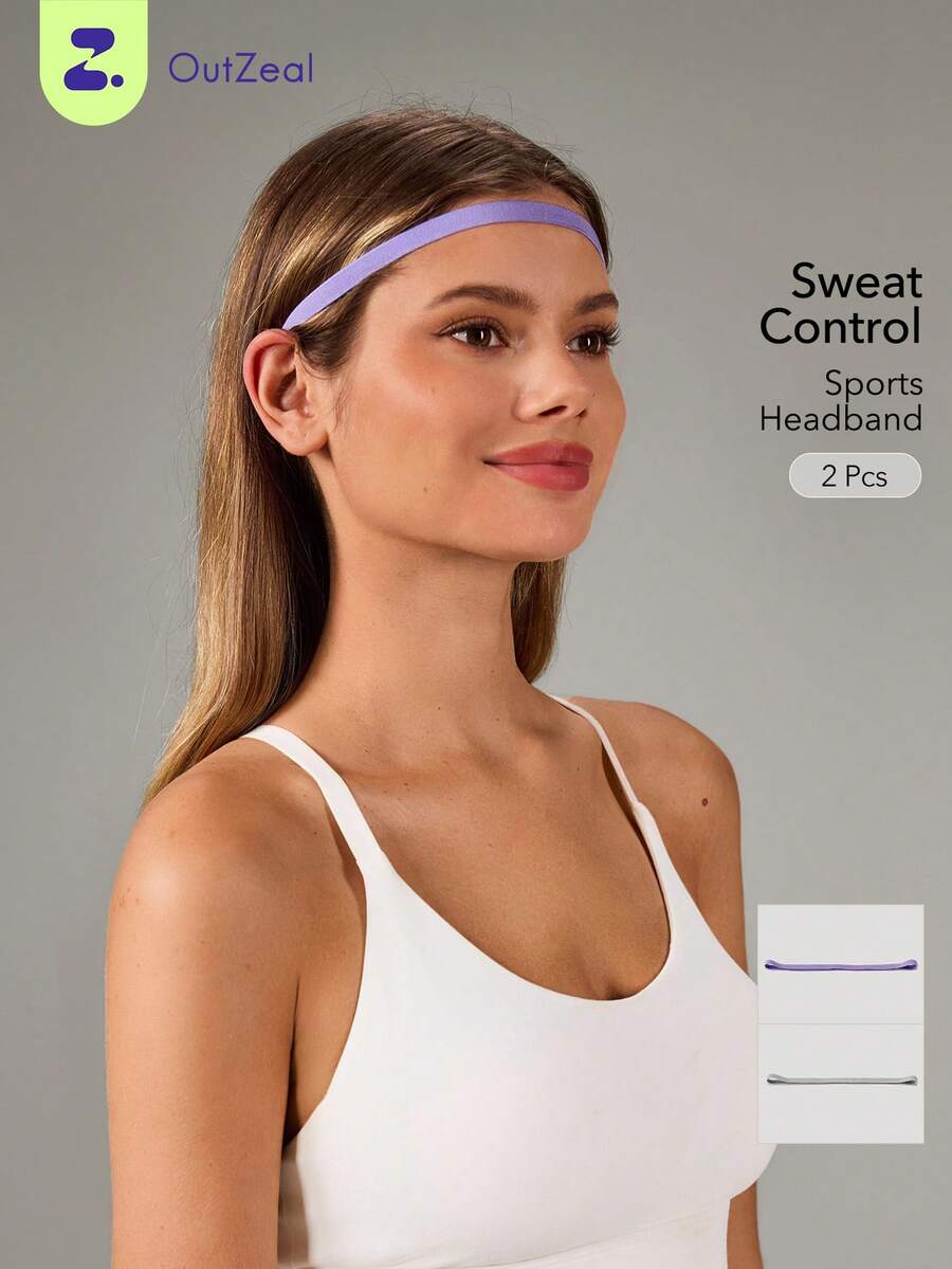 OutZeal Diadema deportiva delgada gris y morada - Multicolor - Ver 1