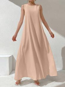 Al Najma Vestido sin mangas de unicolor con estilo árabe para mujer - Multicolor - Ver 10