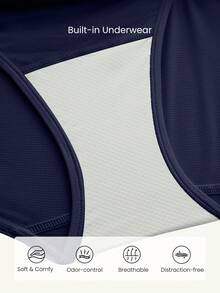 GLOWMODE 2.10" RefreshRun VitalSwift Ultralight Sweat-Wicking Mid-Rise Adjustable Reflective Running Shorts With Built-In Underwear Zip Pocket Workout Spring - Blue - View 5