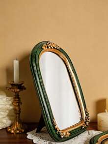 Cirelle 1Pc S/M Wall Hanging Mirror, European Style Resin Mirror, INS Style Mirror, Resin Ornament, Wedding Ceremony Wedding Photo Mirror, Wall Decoration - multicolor - View 8