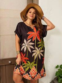 EMERY ROSE Vestido de manga corta a rayas para mujer de talla grande, primavera temprana - Multicolor - Ver 6