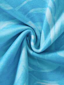 GlowEve 女士运动裤，女士春夏新款运动裤，女士夏季套装，女士休闲沙滩运动裤，女士宽松直筒运动裤，女士系带运动裤，女士海洋图案运动裤，适合居家、日常穿着和外出穿着 - 藍白色 - 查看 4