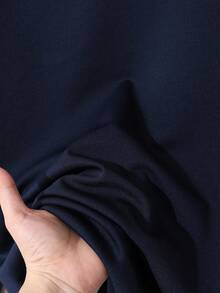 SHEIN 2件套青少年男童印花长袖T恤和裤子，休闲运动套装，春秋季 - 藏蓝色 - 查看 4