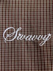 SWAVVY Men's Casual Daily Plaid Patchwork 2 In 1 Front Button Long Sleeve Shirt - Brown - View 5