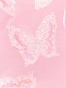 MUSERA Strappy Cowl Neck Embroidered Butterfly Open Back Mini Dress Cute Sexy Girly Summer Spring Ibiza Going Out Night Out Holiday Vacation Festival Pink - Pink - View 6