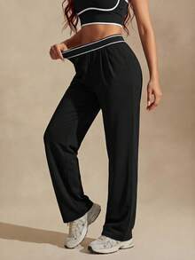 Easithlete Pantalon de sport casual long pour femmes - Noir - Voir 5