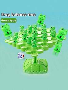 Balanced Tree Board Game And Jenga Game - Fun And Educational Puzzles For Family Interaction - Green Frog - View 1