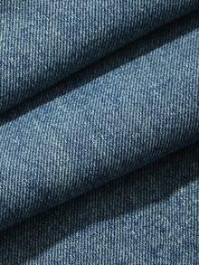 DAZY Bộ áo liền quần không tay cổ tròn dành cho nữ, bộ áo liền quần denim wash kiểu dáng thường ngày. - Màu xanh lam - Xem 6