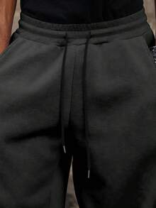 Major Grit Men's Solid Color Drawstring Waist Pocket Loose Fit Casual Sweatpants - Dark Grey - View 8
