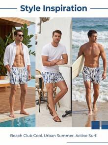 Azuldrift Men's All-Over Print Slant Pocket Casual Beach Shorts, Holiday - Multicolor - View 4