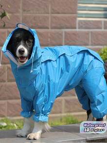 1件蓝色大型犬雨披 - 藍色 - 查看 1