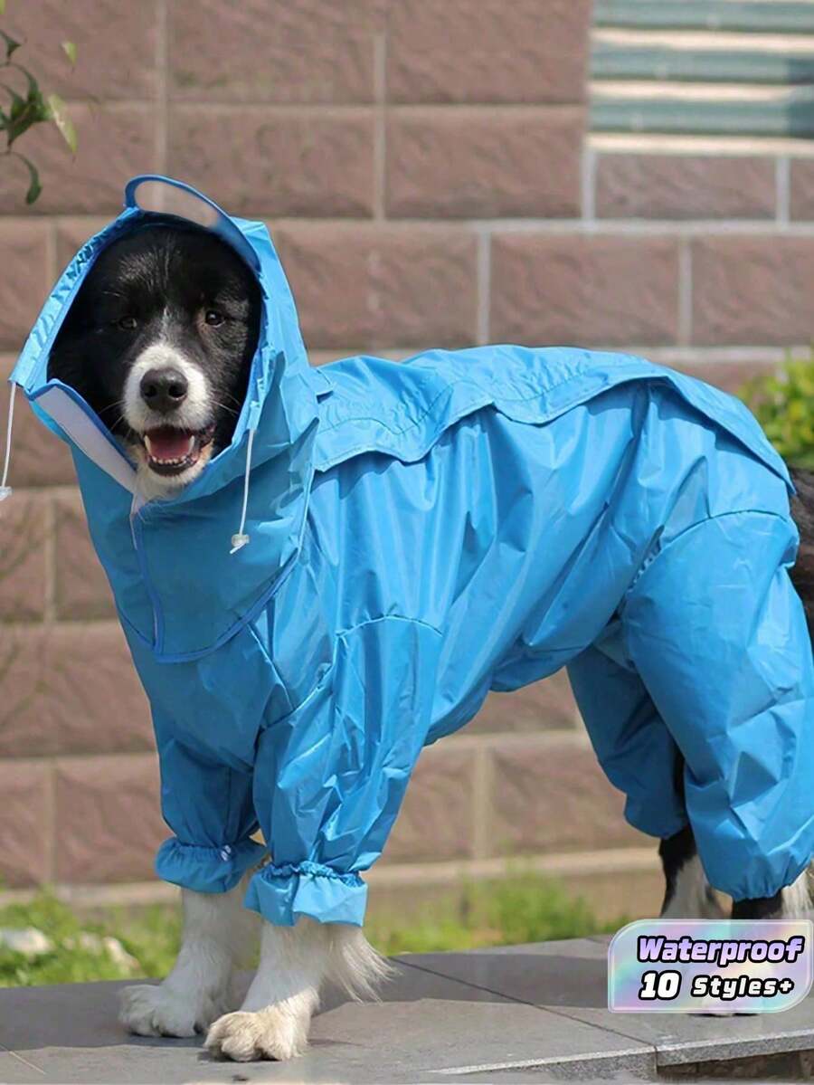 1件蓝色大型犬雨披 - 藍色 - 查看 1