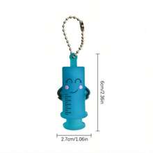 Unique Syringe Bottle Cap Opener And Cutter | Keychain Hanging One-Handed Bottle Cap Breaker Tool, Suitable For Nurses, Doctors, Hospitals - Portable PVC Pill Bottle Opener, Available In Pink, Blue, Green, Black - Ideal Choice - Multicolor - View 2