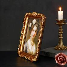 Cirelle 1pc Vintage Gold Picture Frame, Ornate Baroque Picture Frame, Antique Rococo Photo Frame For Wall & Tabletop Display, Decorative Wall Decor - 1PC - View 10