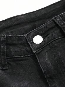 Dazy Tall Jeans de corte elegante y acampanado para mujer - Negro - Ver 8