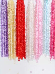 1/3/5/10Pcs Artificial Hydrangea Cherry Blossom Vine Garland Silk Faux Floral Hanging Vine Decorative For Valentine's Day Gift Home Decor Dining Table Bedroom Wedding Venue Outdoor Garden New Year Must Have - Multicolor - View 7