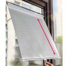 Silver Retractable Suction Cup Sun Visor, UV Protection, Car Sun Shade Roller, Windshield Sun Shade, Home/Office Window Curtain, Windshield Protection, Privacy Protection, Suitable For Various Windows - Silver - View 2