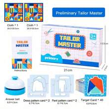 MINKOJA Tailor Master Children's Logic Matching Game, Educational Washable Fabric Puzzle Toy, Speed Competition Board Game With Signal Bell, Early Brain Training Cognitive Skill Toy, Tear-Resistant Geometric Patterns For Kids - Multicolor - View 12