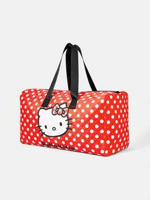 HELLO KITTY AND FRIENDS | SHEIN 可爱卡通图案红色波点印花大容量可折叠旅行包 - 紅色 - 查看 2