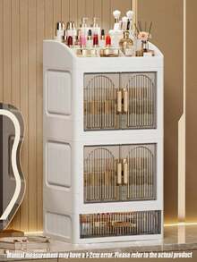 A High-End And Elegant Drawer-Style Desktop Cosmetic Storage Box With Multiple Layers And Large Capacity, Perfect For Storing In The Bathroom, Dressing Table, Lipstick, Skincare Products, Makeup Brushes, Facial Cleanser, And Facial Masks - Multicolor - View 7