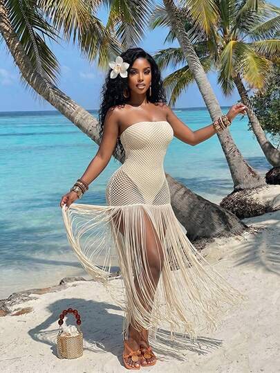 dress for beach party Sexy Fish Sequin Mini Dress