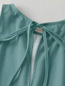 SHEIN PETITE CURVE 大码休闲度假印花拼接连体裤 - 彩色 - 查看 4