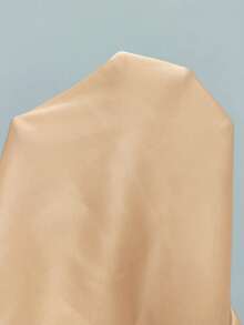 SHEIN PETITE Black High Waist Solid Color Skirt With Satin Texture Suitable For Dance And Daily Wear - Mustard Yellow - View 7
