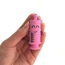 Unique Syringe Bottle Cap Opener And Cutter | Keychain Hanging One-Handed Bottle Cap Breaker Tool, Suitable For Nurses, Doctors, Hospitals - Portable PVC Pill Bottle Opener, Available In Pink, Blue, Green, Black - Ideal Choice - Multicolor - View 7