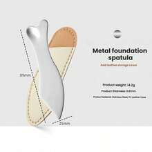 Madebyblanc 1 chiếc dụng cụ massage Gua Sha hình trái tim bằng thép không gỉ | Dao phết kem nền & dao đắp mặt nạ kèm hộp bảo vệ | Dụng cụ massage mặt và toàn thân đa năng | Món quà hữu ích cho người yêu thích làm đẹp - Nhiều màu - Xem 13