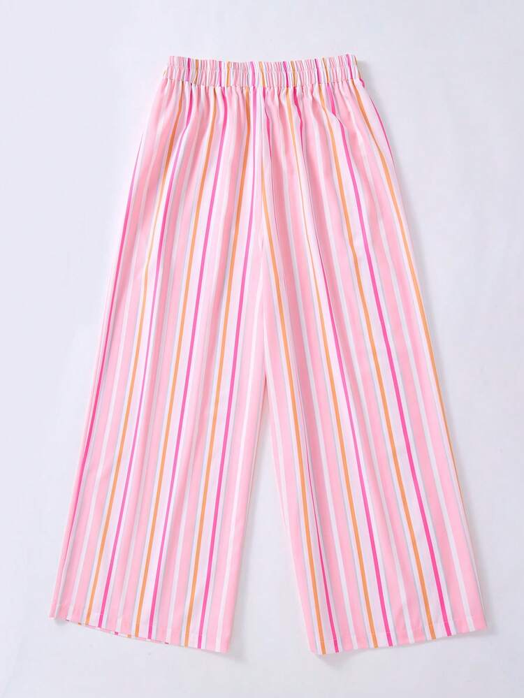 Plus Size Women Striped Patchwork Casual Versatile 7/8 Pants Beach Outfit For Women Summer Outfits For Women