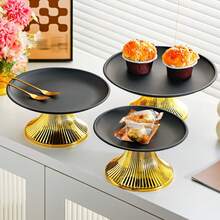 1 chiếc, giá đựng bánh nhiều tầng, dùng cho đám cưới, bàn tráng miệng, đĩa ăn nhẹ, tiệc sinh nhật, giá đựng bánh màu vàng, giá trưng bày tiệc buffet. - màu đen - Xem 5