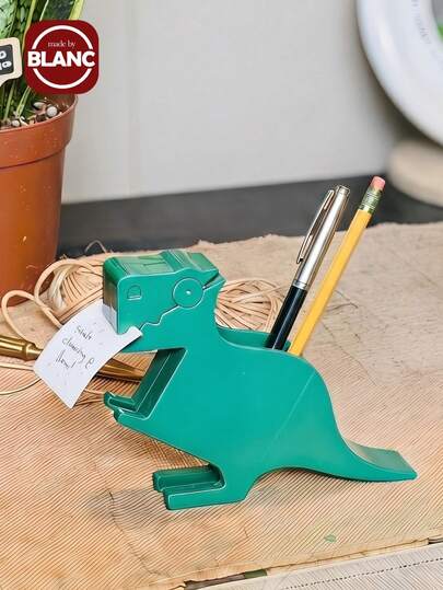 Madebyblanc 1 Pc Cute Dinosaur Shaped Memo Holder Desk Message Note Box Green Dinosaur Vertical Pen Holder Creative Ornament High-Value Name Card Box Ideal For Office Desk Company Reception Desk Perfect For Gift Giving