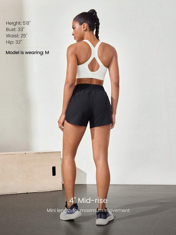 4" RefreshRun Shorts VitalSwift Quick-Dry Ultralight Mid-Rise Waist Drawstring Waist Reflective Running Shorts With Built-In Anti-Odor Underwear Zip Pocket High Impact Workout Running Training
