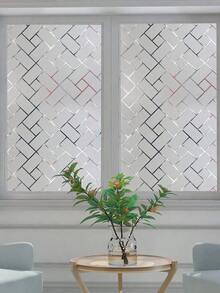 1 Gulungan Film Kaca Kisi Diagonal Buram | Stiker Pelindung Privasi Rumah | Bahan Anti-UV | Cocok Untuk Dekorasi Jendela dan Pintu Ukuran: 17,72x39,37 inci Film Privasi Jendela Stiker Jendela - transparan - View 2