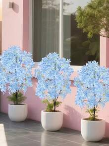 1Pc 95cm Artificial Pink Sakura Flower Plant, Flame Resistant Silk Sakura Tree Branch For DIY, Wedding Party Background Wall Decor, Indoor/Outdoor Garden, Office, Bedroom, Living Room, Vase, Tabletop, Spring Decor,Birthday Gift (Light Pink, White, Blue/Purple) - Multicolor - View 8