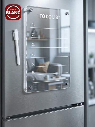 Madebyblanc 1pc Magnetic Refrigerator Message Board, Dry Erase Note Pad For Fridge, Reusable Magnetic Memo Board For Kitchen, Office, Home, To Do List, Grocery List, Schedule Planner, Whiteboard Sticker