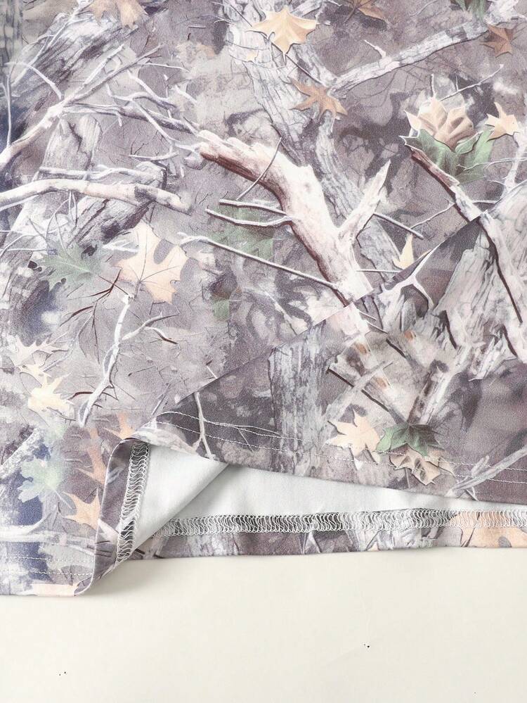 SHEIN Bộ 2 món cho bé gái tuổi teen, áo thun dệt kim mềm mại in hình lá khô cổ điển và quần legging, trang phục thường ngày đa năng thoải mái cho đi chơi, du lịch, cắm trại, chụp ảnh, hoặc cả gia đình cùng mặc. - màu xanh lá - Xem 5