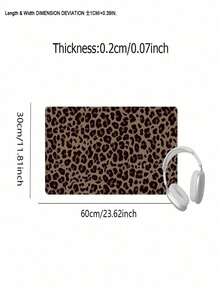 SHEIN 1PC Leopard Pattern Desk Pad Modern Art Large Mouse Pad Desk Accessories Rubber Base With Stitched Edge Non-Slip Keyboard Pad For Office Home Computer As Gifts For Men Women Friends Back To School - Multicolor - View 14