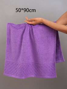 3 Pure Cotton Solid Color Face Towels, Lightweight And Breathable, With 100% Cotton Buckle. Suitable For Bathrooms, Gyms, Travel, Gifts, Beauty Salons, Sports, Outdoor Activities, Schools, And Home Essentials. - Purple - View 5