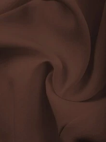 Franclia 大码女式春夏法式浪漫西西里优雅休闲通勤度假下午茶情人节派对纯色方领开襟不规则金属装饰口袋盖无袖修身衬衫 - 棕色 - 查看 6