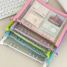 Bìa kẹp tài liệu A5 có khóa kéo, lớp đáy, bìa đính kim sa, sổ tay, album ảnh PVC trong suốt dạng viên đạn, giấy thay thế tự làm, 10 tờ, tem dán, tem dán sách, tem dán sách. - Nhiều màu - Xem 7