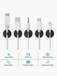 10/100 Piezas Clip Sujetador de Cable, Organizador, Sistema de Gestión de Cables con Ganchos Adhesivos, Color Aleatorio, Herramientas para Hombres - Multicolor - Ver 5