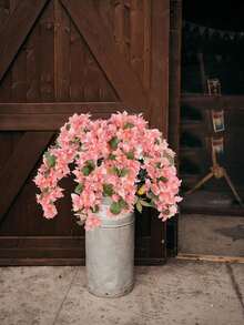 1 Stem Artificial Bougainvillea, 3.93ft Long Stem Silk Bougainvillea, Single Faux Bougainvillea Branch, Perfect For Wedding Centerpieces, Home & Garden, Arch And Wall Decoration, Hanging Flower Baskets For Dining Table, Living Room, Front Door, Wall Mounted Flower Pot Decor - Multicolor - View 8