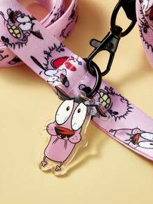 COURAGE THE COWARDLY DOG X SHEIN 一套卡通图案印花宠物旅行背带和牵引绳套装，包括项圈、便携式收纳袋，多种尺寸可选，背带长度可调节，适合猫、狗和胆小的狗狗。 - 淺粉色 - 查看 11