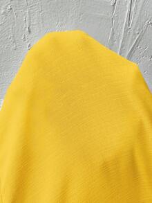 Balvessa Blusa de mujer de unicolor simple con cuello entallado para ir al trabajo - Amarillo - Ver 7